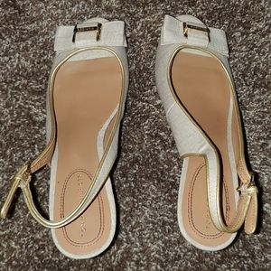 Tommy Hilfiger women's slingback wedge peep toe